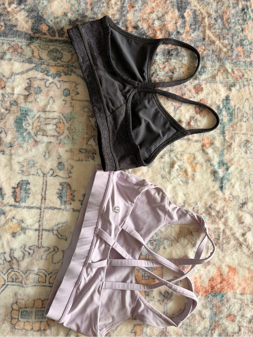 lululemon athletica Dual-Pack Sports Bras in Black and Light Purple
